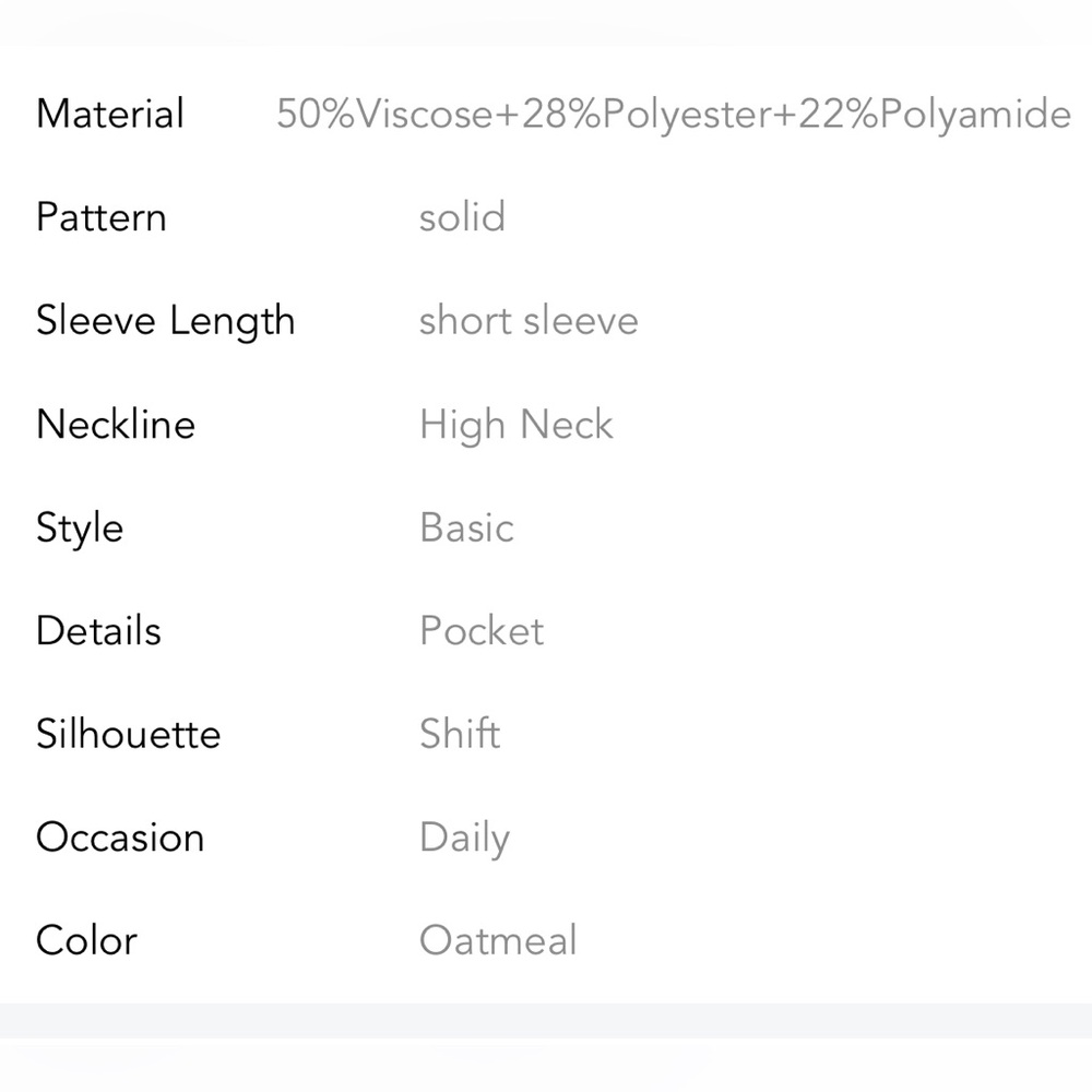 Oatmeal Tan Ribbed Short Sleeve Ribbed Lightweight Sweater Top, High Collar - Picture 10 of 10